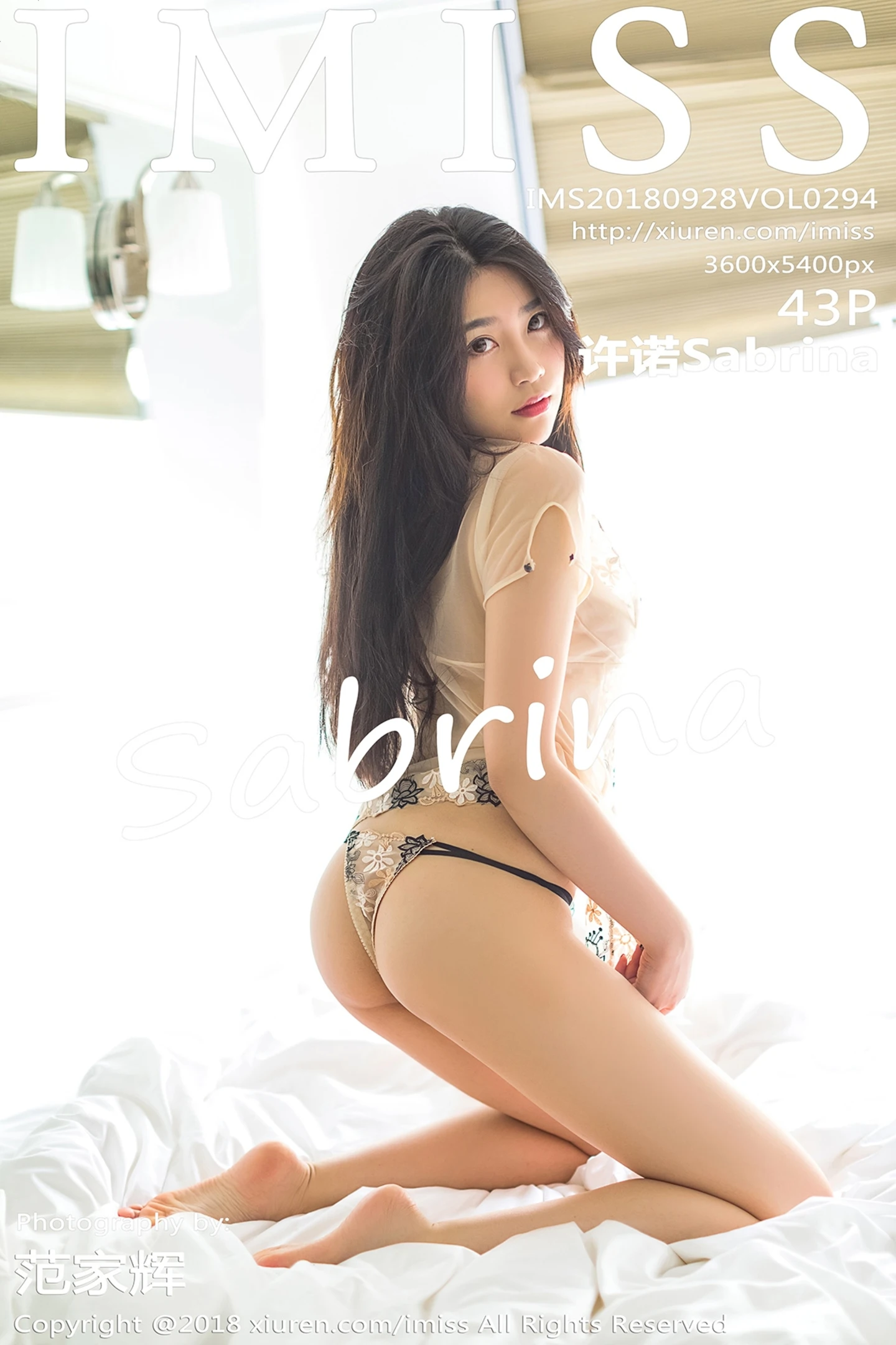 [IMISS爱蜜社]Vol.294_女神许诺Sabrina私房床上薄纱透视秀丁字裤妩媚诱惑写真43P-秀人网 - XiuRen.Space